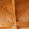 Buildings are cedar beams, joint with tongue and groove construction, no nails.